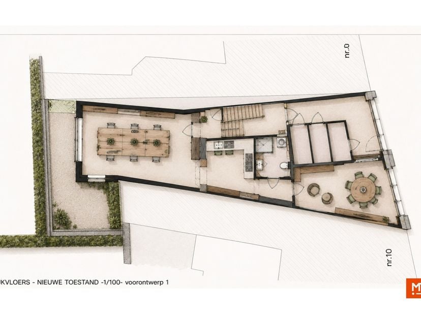 Op een toplocatie, op minder dan 100 meter van het Vandepeereboomplein ("De Leet"), bevindt zich deze commerciële gelijkvloerse ruimte. Momenteel is h