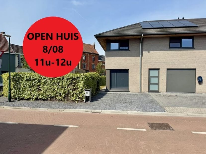 OPEN HUIS ZATERDAG 8/08 van 11u tot 12u.<br />
Bent u op zoek naar een recente, energiezuinige woning waar comfort, ruimte en een uitstekende ligging