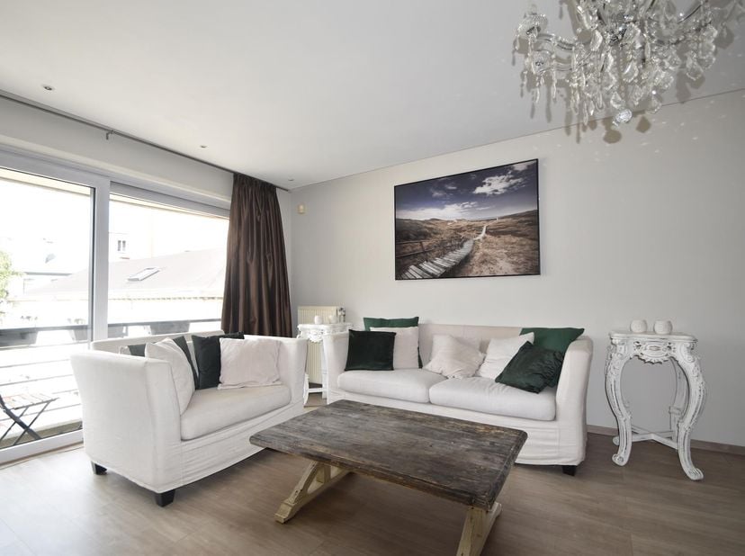 Gemeubeld appartement nabij Meir en centraal station<br />
Indeling: Inkomhal met gastentoilet en vestiaireruimte. Zonnige leefruimte met toegang tot