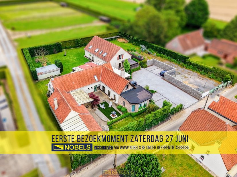 1ste bezoekdag zaterdag 27 juni! Inschrijven kan via www.nobels.be onder referentienummer 4368935.<br />
<br />
ZÉÉR RUIME (697M² BEWOONBAAR) eigendom