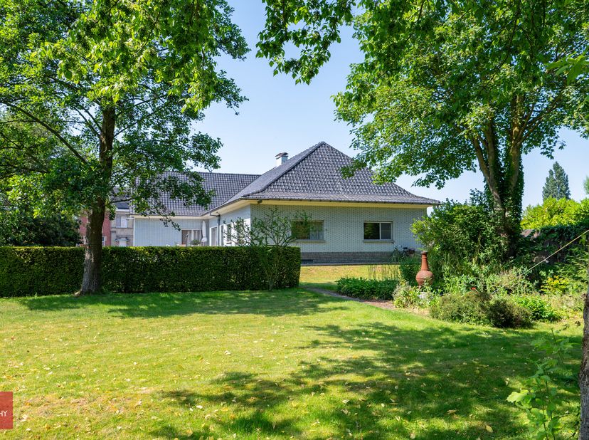 Bestaande uit inkomhal, living met bureelhoek, eetplaats, ingerichte keuken, 3 slaapkamers (gelijkvloers), badkamer en garage. Grote zolder, kelders (