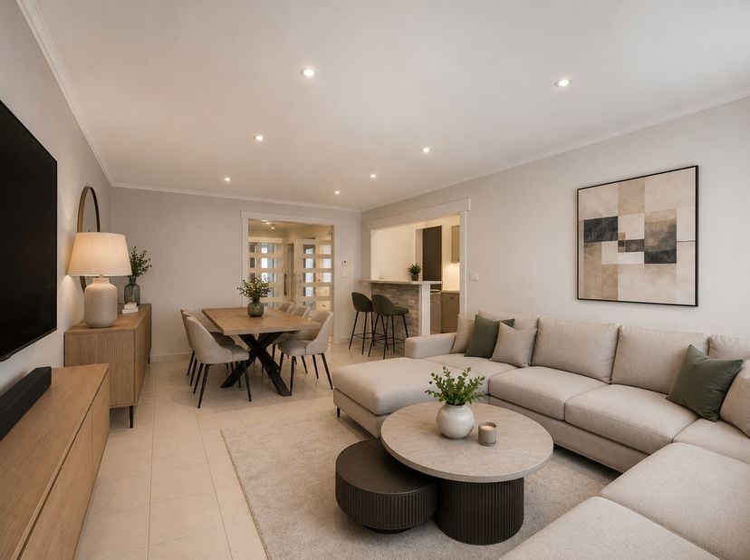 Découvrez ce spacieux et lumineux appartement de 101 m², situé au deuxième étage de la résidence Permeke, en plein centre animé d’Ostende. Grâce à son