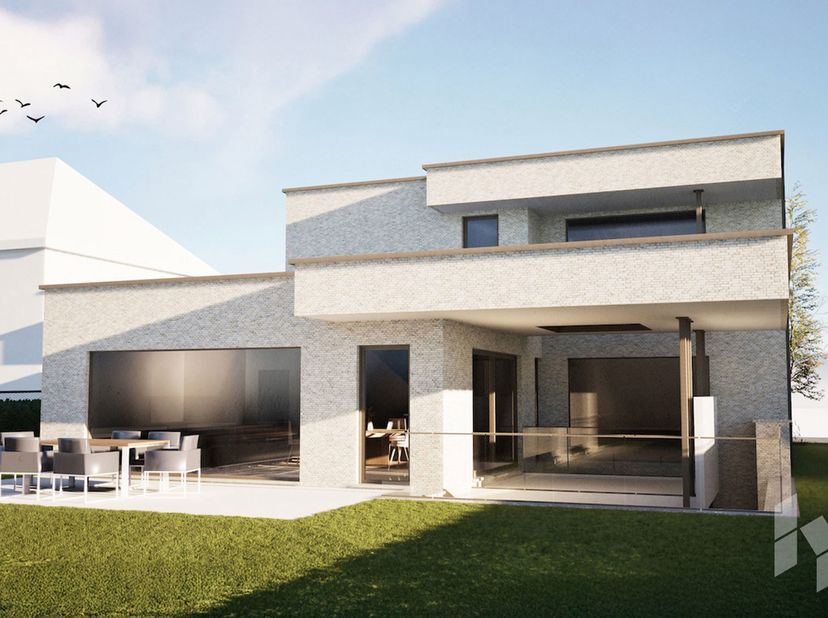 Stijlvolle, moderne nieuwbouwvilla (301 m²) voorzien van alle comfort gelegen in een rustige buurt in Mol-Rauw, nabij het Kempisch golfterrein. <br />