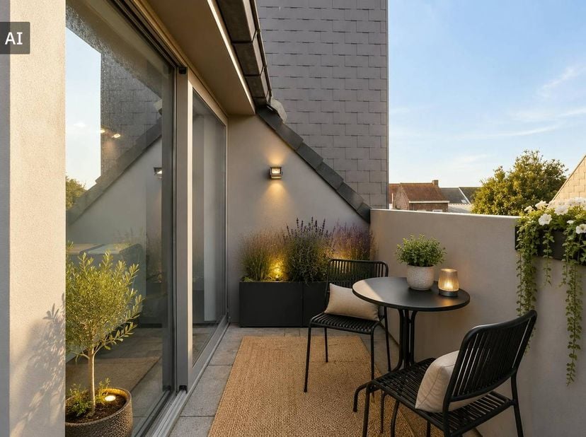 Cet appartement duplex moderne offre une expérience de vie unique sur deux étages. Au deuxième étage, vous trouverez une chambre spacieuse, tandis que