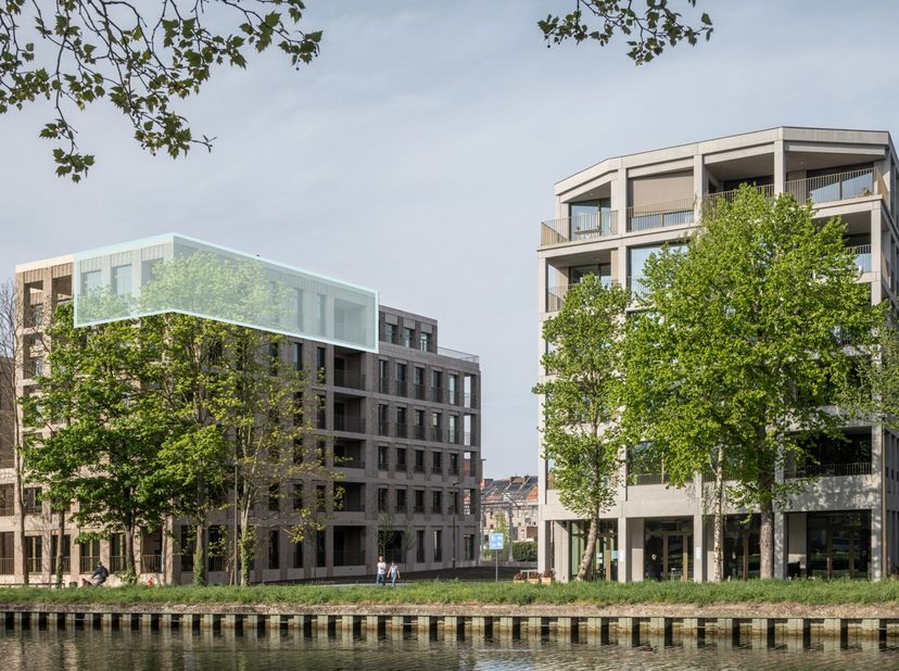 Deze instapklare en geschilderde penthouse ligt op de 5de verdieping van gebouw Kaai.&amp;nbsp;Het heeft een bewoonbare oppervlakte van 186 m² met 3 slaap