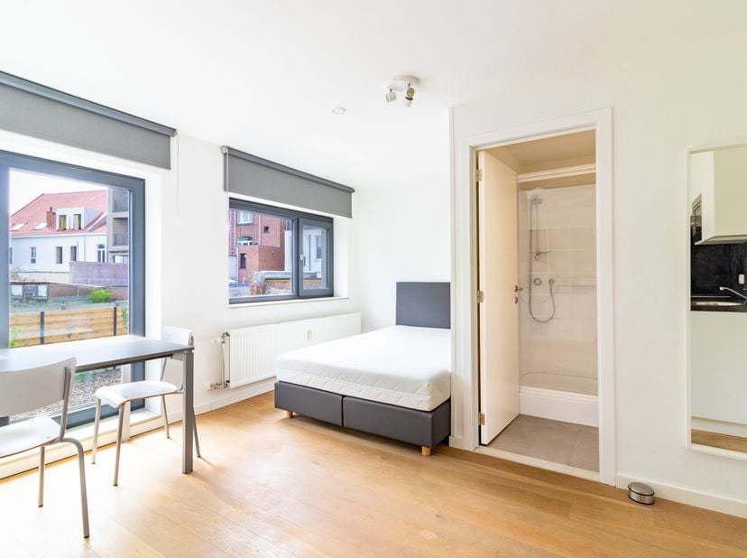 Deze ideaal en tegelijk ook zeer rustig (achterliggend) gelegen studio is een zeer goede investering als opbrengstpand of voor uw studerende kinderen.