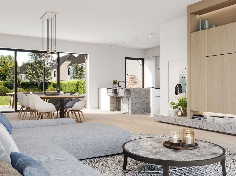 Woning 2 in woonproject Allure straalt luxe en sfeer uit. Het is een oase van rust, onverslaanbaar gelegen in hartje Bilzen. Deze woonst met carport h