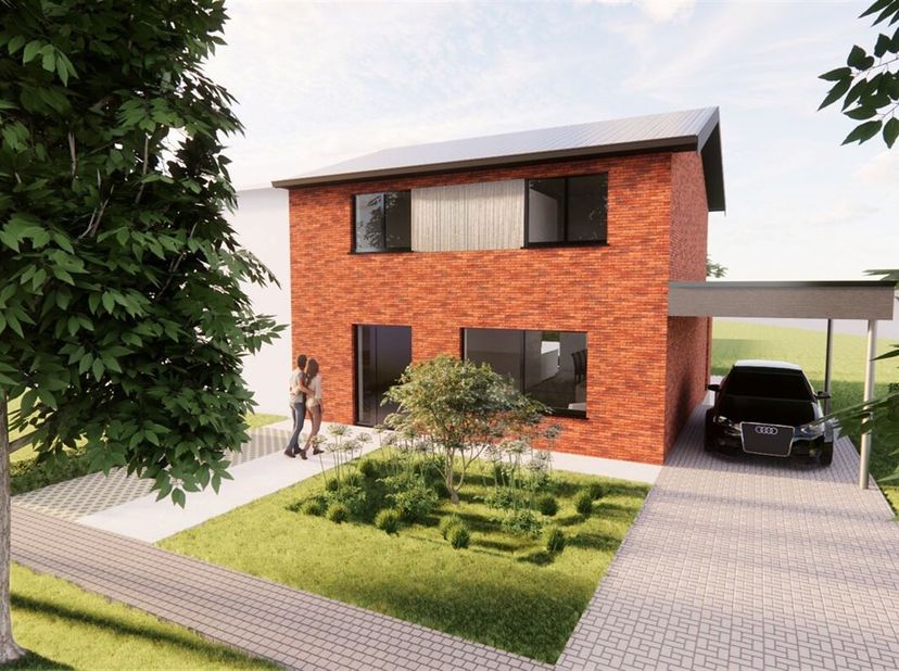 Op een perfect geörienteerd en ruim perceel mogen we weldra deze halfopen woning verwelkomen. &lt;br /&gt;
De woning is ingedeeld met een inkom met apart to