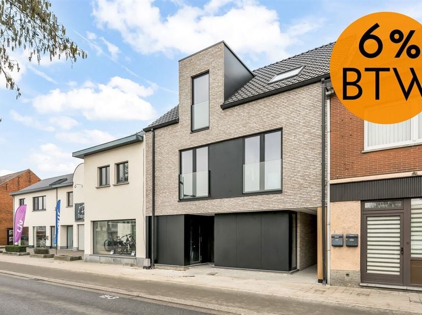 Gelijkvloers kwalitatief afgewerkt BEN-nieuwbouwappartement (6% btw mogelijk!) van 100m² met 2 slaapkamers te Paal-Dorp.&lt;br /&gt;
Belangrijkste troeven:&lt;