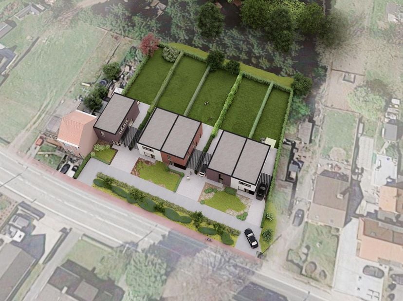 OPPORTUNITEIT: Leemans Immobiliën kan u in primeur 5 mooie nieuwbouw woningen (HOB) te koop aanbieden (terrein oppervlaktes van 4are30 (lot 1) / 4are3
