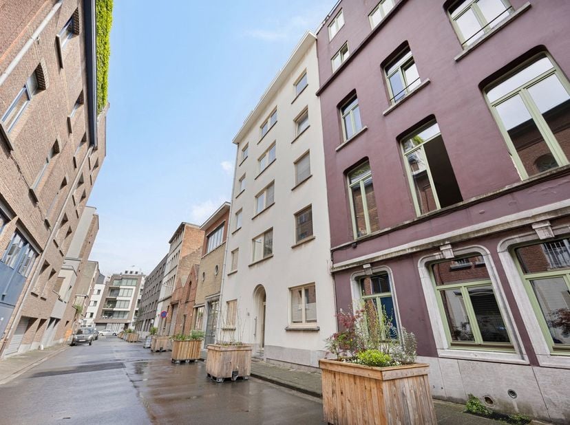 In de wijk rond het Eilandje, vlakbij het MAS en de dokken, bevindt zich dit prachtig gerenoveerd appartement op de eerste verdieping van een verzorgd