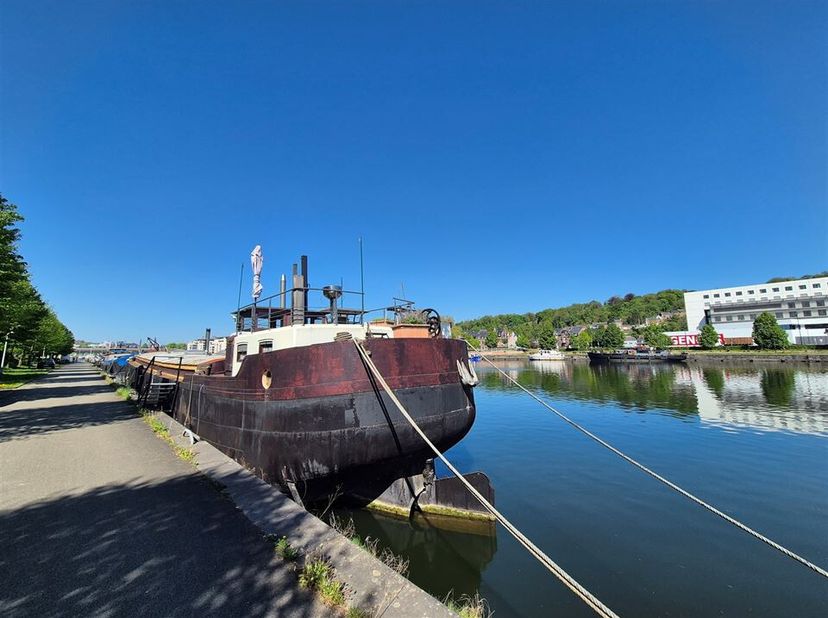 Appartement-schip aangemeerd aan de oevers van de Maas, vlakbij het centrum en alle voorzieningen. Deze ongewone woning bestaat uit een grote woonkame