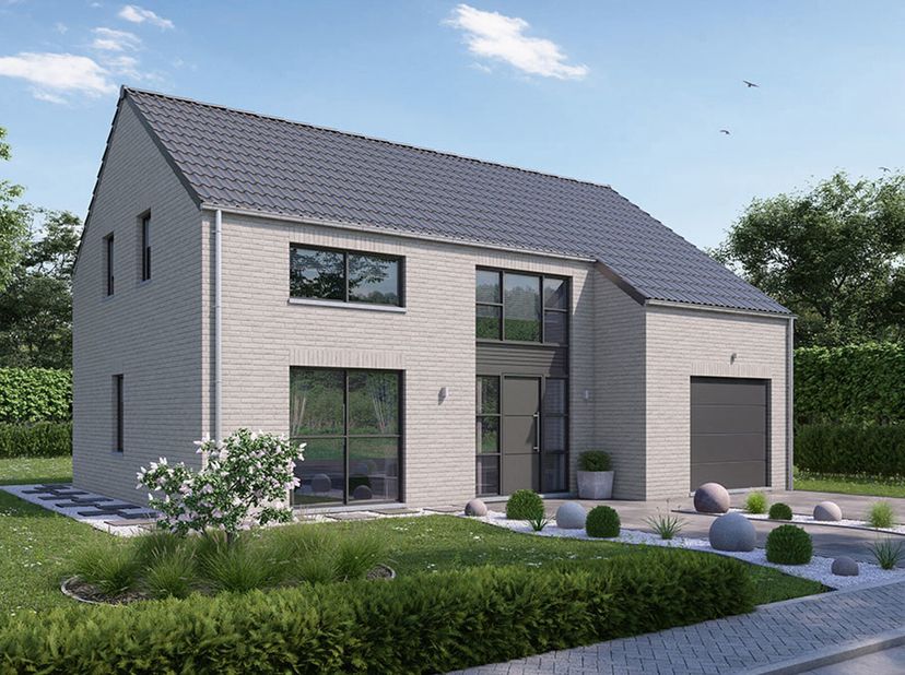 Projet de villa 4 FACADES PEB A+ (triple vitrage, panneaux solaires photovoltaïques, pompe à chaleur, chauffage sol, ventilation double flux avec récu