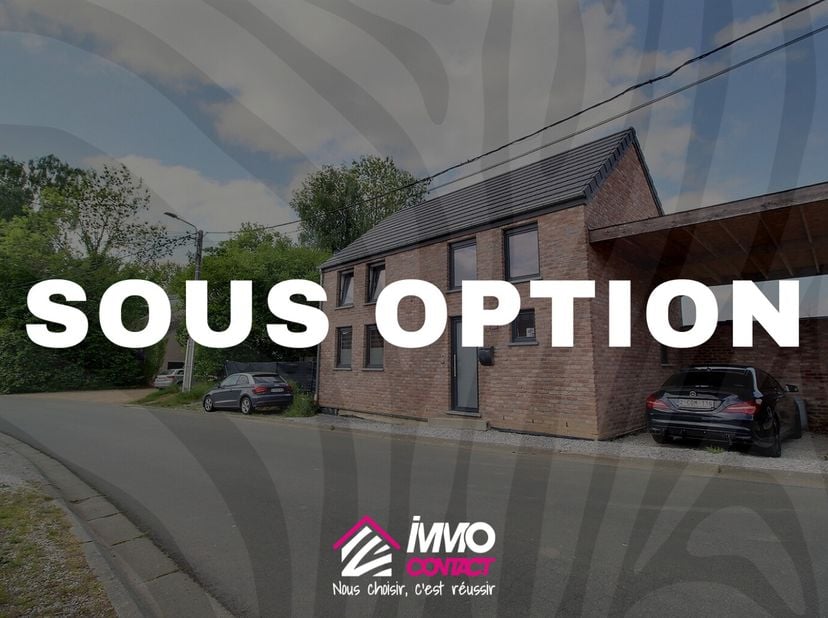 OPTION!!!!&lt;br /&gt;
Belle maison 4 façades construite en 2020 située dans un quartier calme à Somzée :&lt;br /&gt;
La maison est composée au rez-de-chaussée d&#039;