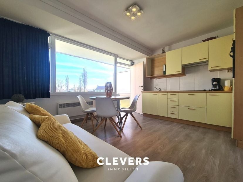Op amper 800m van het strand en de zee en vlakbij het commerciële centrum van De Haan, vindt u dit modern appartement met 1 slaapkamer. Met zijn uitst