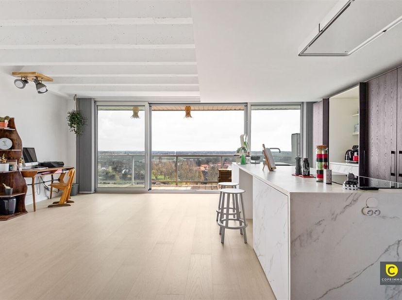 Appartement luxueusement rénové (147 m²) avec vue panoramique sur la Fruithoflaan.&lt;br /&gt;
Au 11ème étage d&#039;un immeuble bien entretenu, cet appartement