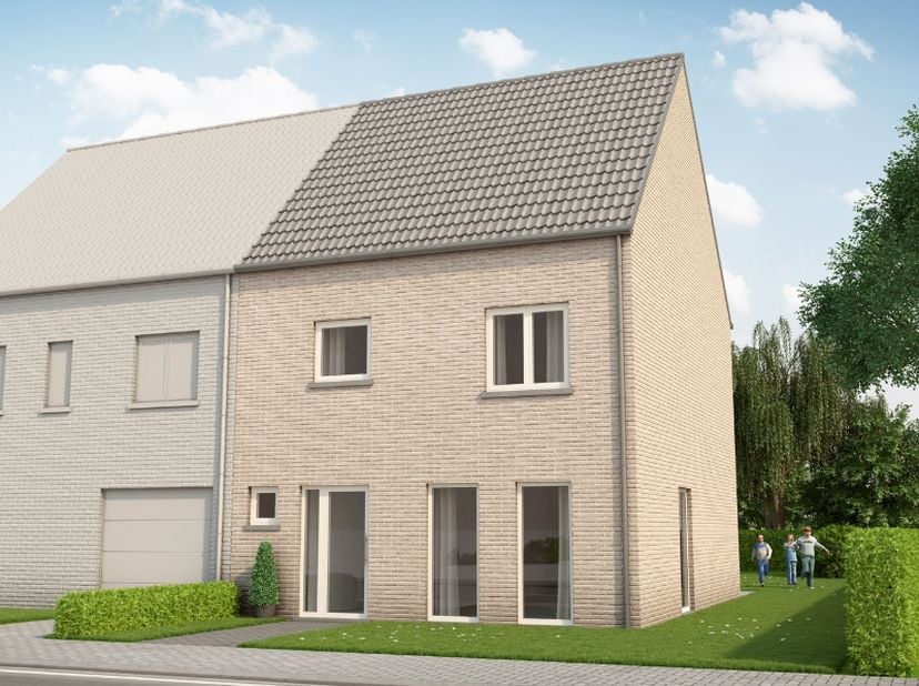 Nieuwbouwwoning ruwbouw winddicht inclusief alle kosten dwz ruwbouw, dak, ramen PVC, met S-peil lager dan 30, architect, veiligheidscoordinator, energ