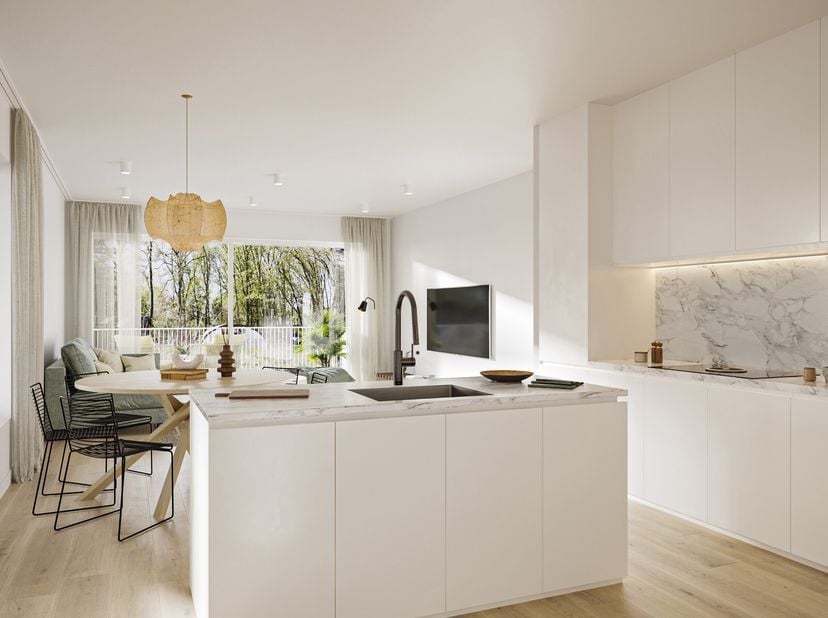 Residentie ARCUS, gelegen binnen het parkdomein Borgerwijk. Dit appartement met 2 slaapkamers gelegen op de 1e verdieping heeft een oppervlakte van 84