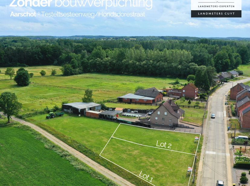 Twee uitzonderlijke bouwgronden te koop tussen natuur en comfort, ZONDER bouwverplichtingAan de kruising van de Testeltsesteenweg en de Hondsdorestraa