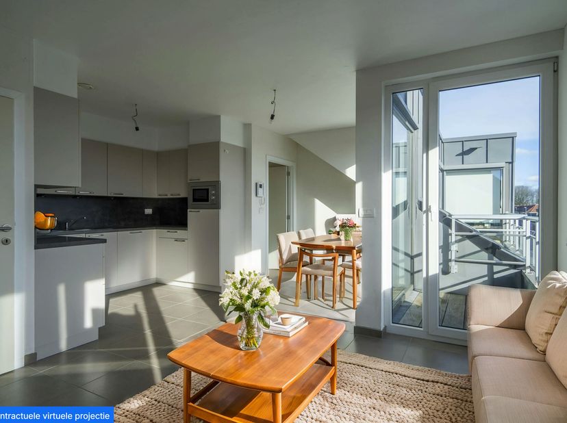 Dans la Kasteelstraat à Wervik, nous trouvons cet appartement de nouvelle construction avec 1 chambre, une salle de bain spacieuse et une terrasse ens