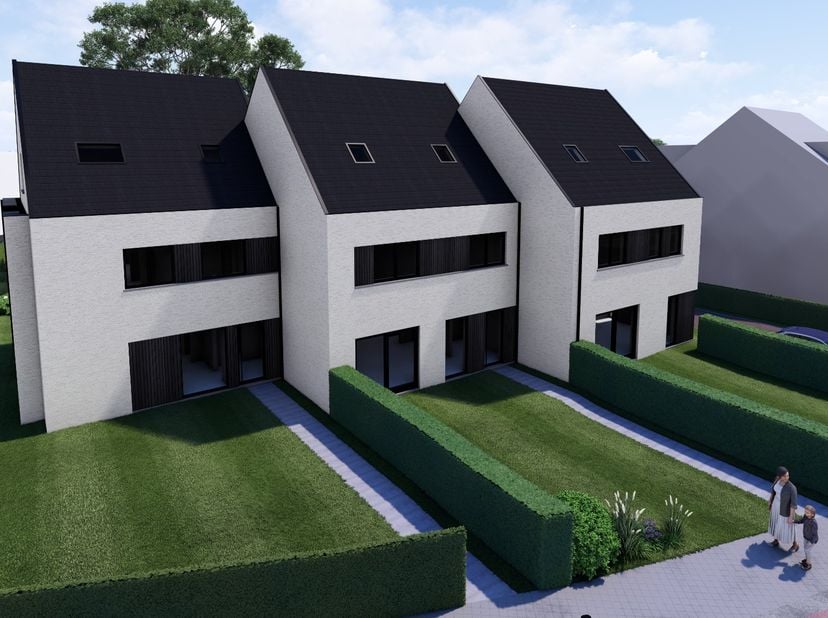 Ontdek deze nieuwbouwwoning in Waarschoot. Deze halfopen bebouwing bevindt zich in een kleinschalig nieuwbouwproject gelegen langs de N9 met uitsteken