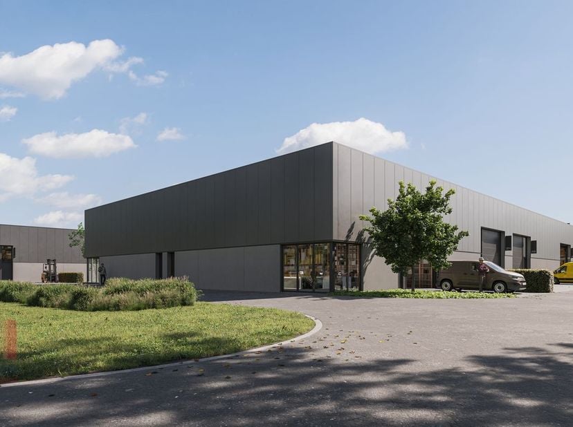 Nieuwbouw KMO-unit te koop met een oppervlakte van 270 m² en 2 privatieve parkeerplaatsen te koop. De loods maakt deel uit van het gloednieuwe nieuwbo
