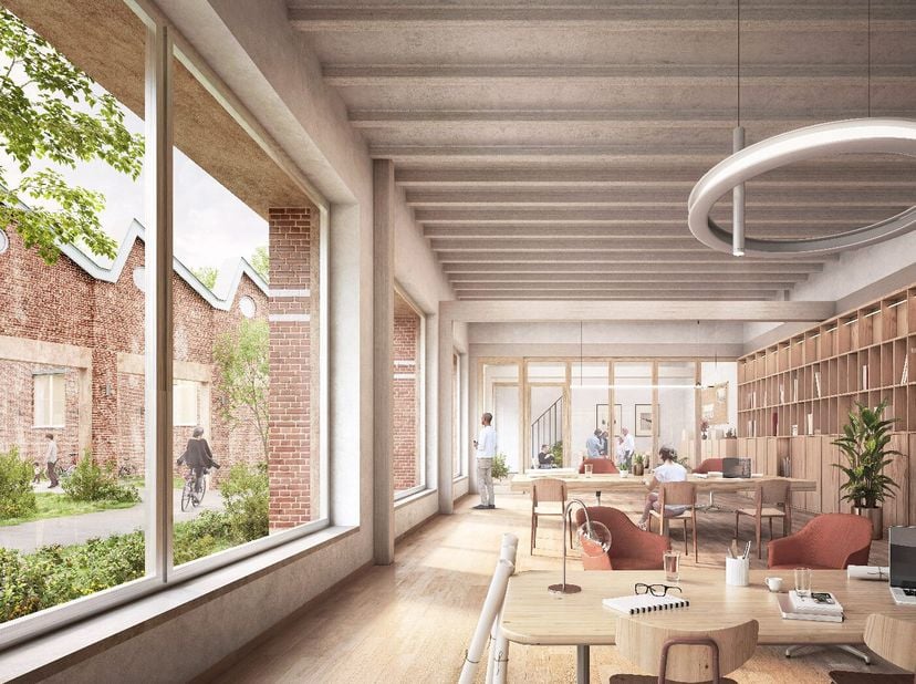 Vernieuwbouwde kantoren op 2 lagen in project Walle te Kortrijk. Het huidige kantoorgebouw werd volledig vernieuwd en geïsoleerd (casco), inclusief bu