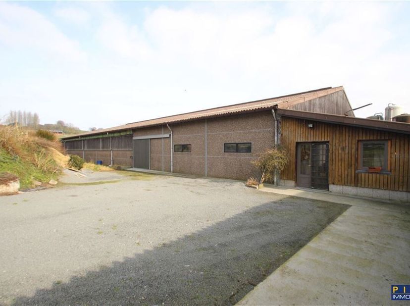 Impressionnant bâtiment de 1200 m² (construit en 2007), agréablement situé dans une très jolie campagne vallonnée, dernièrement à usage d&#039;étable moder