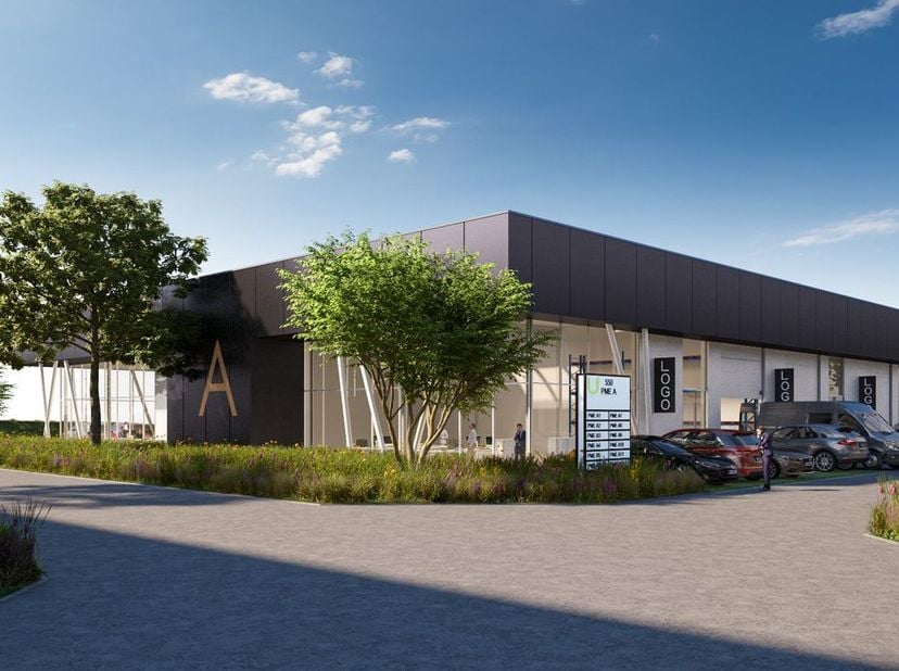 Uitstekend gelegen nieuwbouw KMO-unit van 188 m² en 2 privatieve parkeerplaatsen te koop op slechts 5 min. van Nijvel met vlotte bereikbaarheid via af