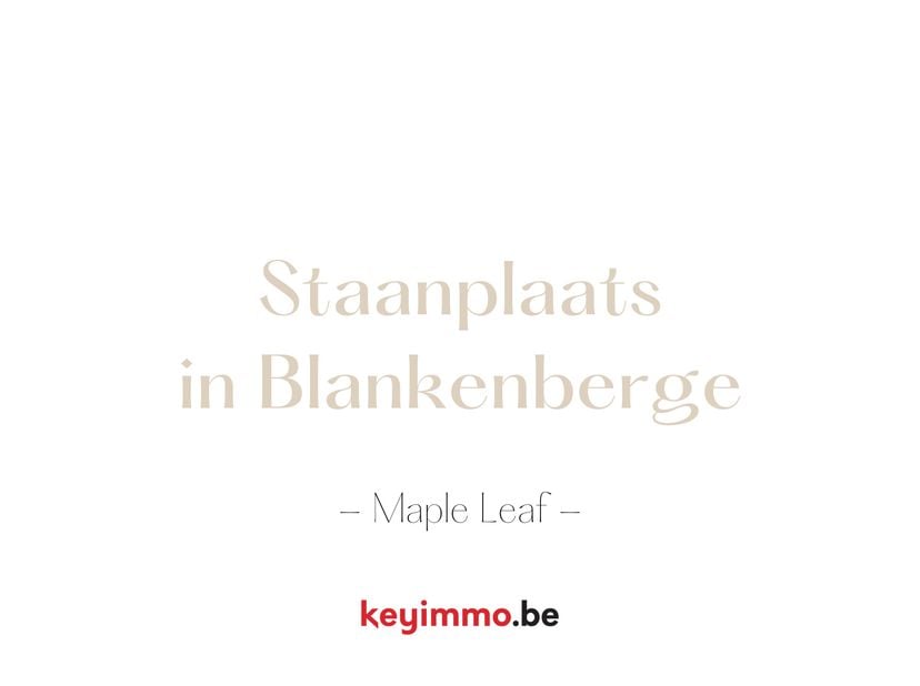 Staanplaats gelegen in het nieuwbouwproject Maple Leaf. Een zeer centrale locatie in Blankenberge die ook perfect dienst kan doen als investering.Cont