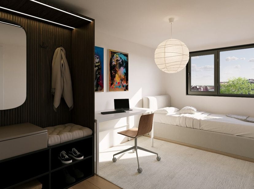 Deze prachtig gerenoveerde studentenkamer bevinden zich in het centrum van Heverlee. Het betreft een kleinschalige residentie met 6 luxueuze units.&lt;br