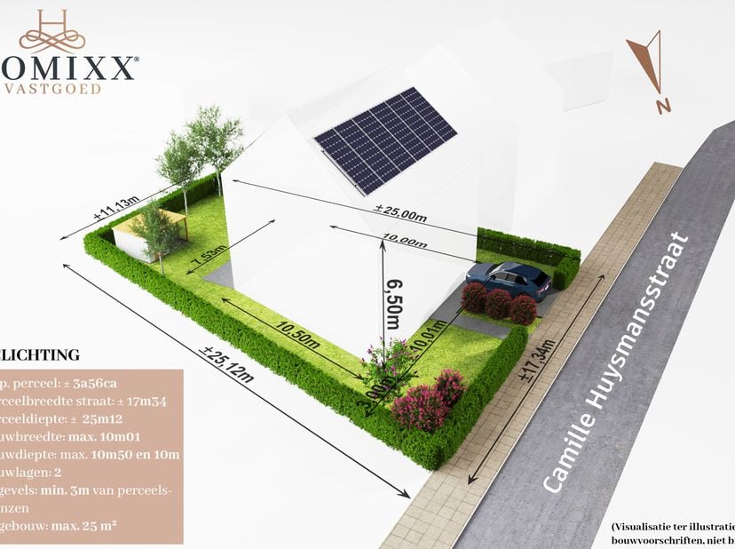 Meer info via 016 199 344 of via info@homixx.be&lt;br /&gt;
LOT 1&lt;br /&gt;
Deze zuid-oostelijk georiënteerde bouwgrond is rustig gelegen, in een doodlopend aft