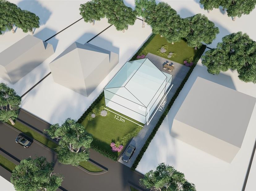 Zuidgericht perceel met mooie straatbreedte en veel mogelijkheden. &lt;br /&gt;
Dit perceel met een oppervlakte van 971m² en een straatbreedte van 18,25m he