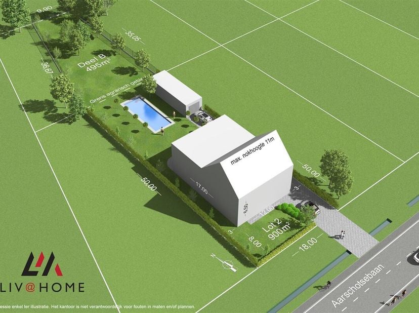 Bouwgrond voor OB op een perceel van 1395 m²&lt;br /&gt;
Deze bouwgrond heeft een perceelbreedte van 18 m, is +/- 85 meter diep en is gelegen nabij de dorps