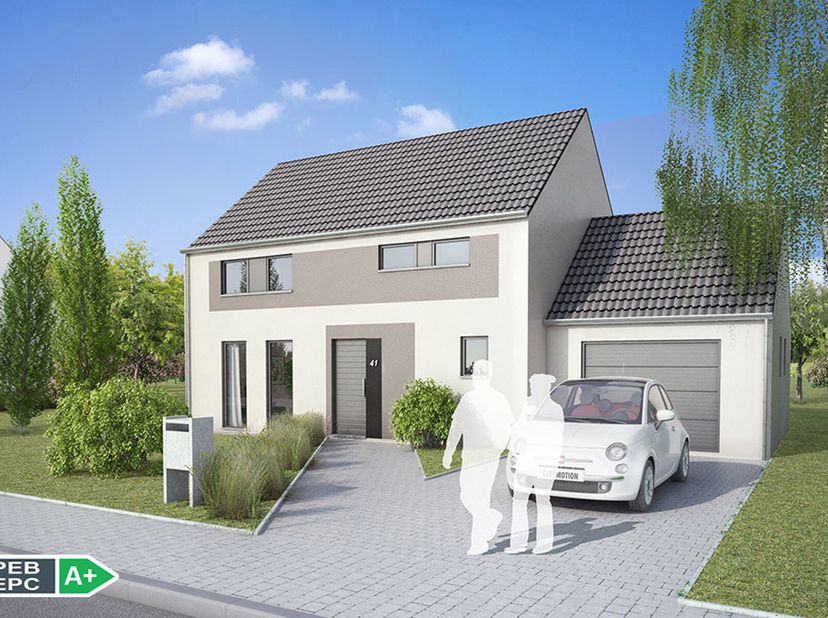 Nieuwbouw villa, bijna energieneutrale woning. Een welgelegen perceel bouwgrond van 10 are 57 centiare, geschikt voor een halfopen bebouwing (ééngezin
