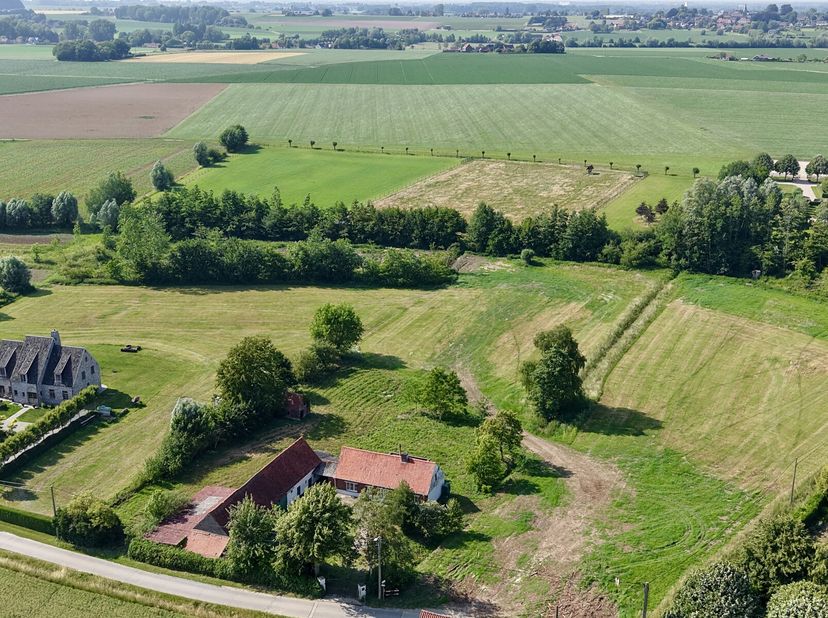 Prachtig gelegen hoeve te Mullem (Oudenaarde) op ongeveer 11.500m², bestaande uit een woonhuis, een woningbijgebouw en een ovenmuurtje. Het betreft ee