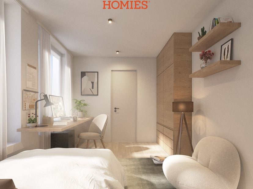 **Verkoop onder BTW**  De nieuwbouwresidentie Maison Conscience bestaat uit 21 hoogwaardig afgewerkte studentenkamers met eigen sanitair. Deze residen