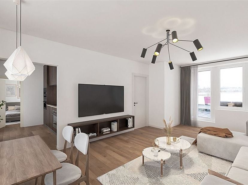 Gunstig gelegen lichtrijk appartement met 1 slaapkamer (mogelijk 2) én 2 unieke terrassen &lt;br /&gt;
Omgeving:&lt;br /&gt;
+ Rustig gelegen aan het gezellige Si