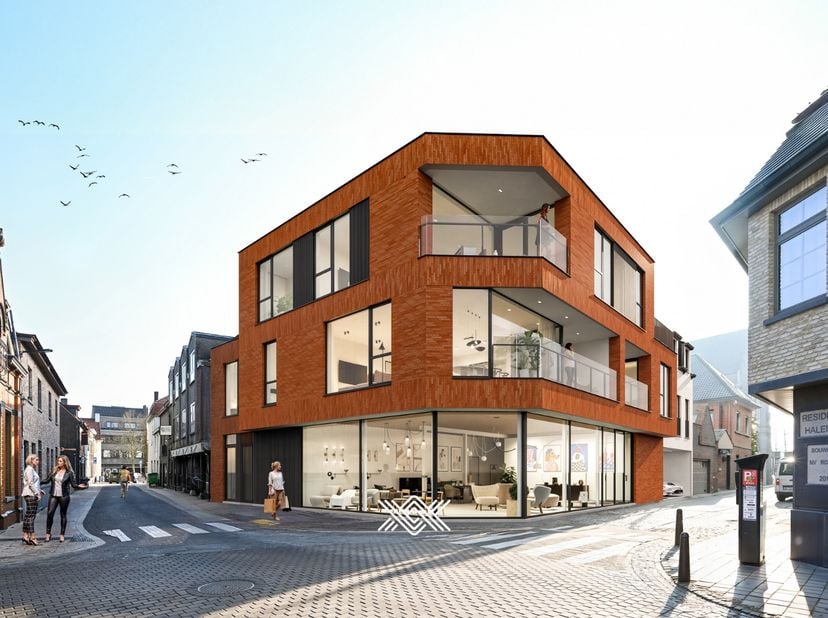 Dit tweeslaapkamer appartement van 100 m² is gelegen op de eerste verdieping van residentie Lumina. Het appartement is ingedeeld met een inkomhal die