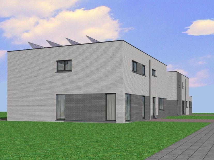 Nieuwbouwwoning ruwbouw winddicht inclusief alle kosten dwz ruwbouw, dak, ramen PVC, met S-peil lager dan 30, architect, veiligheidscoordinator, energ