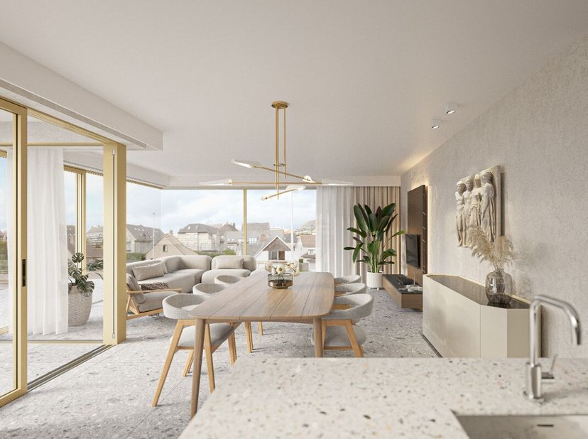 Coxyde: Luxueux appartement neuf avec de spacieuses terrasses à proximité du centre ! Découvrez la Residentie Lucy, un projet résidentiel exclusif de