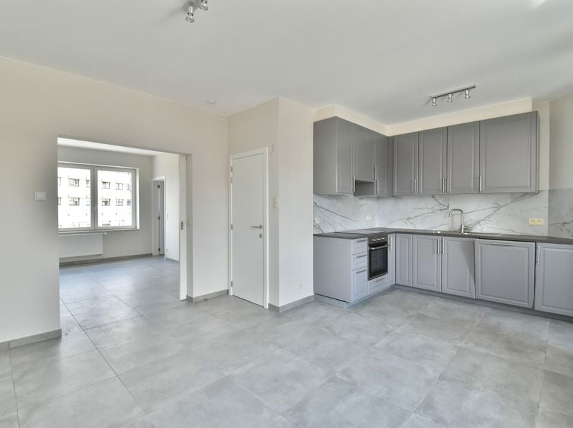 Appartement entièrement rénové idéalement situé à Schaerbeek proche des commerces, écoles et transports en commun. Cet appartement avec une surface ha