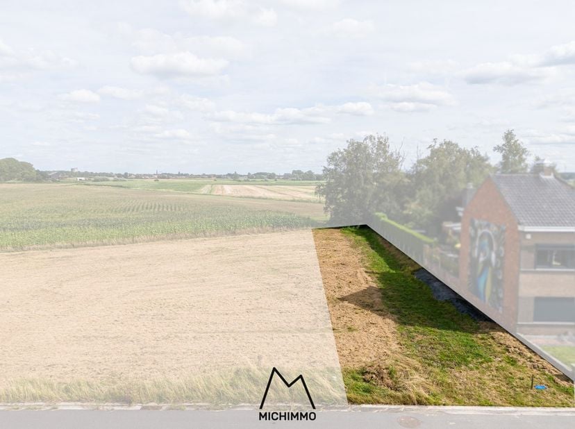 Bouwgrond voor halfopen bebouwing, volgende afmetingen: &lt;br /&gt;
517,49 m²&lt;br /&gt;
10 meter breed vooraan&lt;br /&gt;
10,55 meter breed achteraan&lt;br /&gt;
50,34 me
