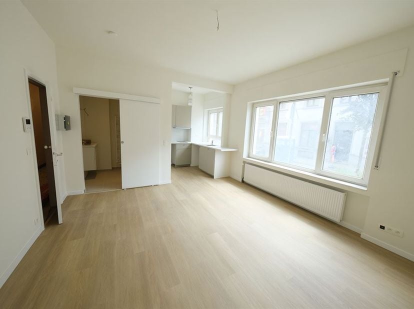 Tussen Schuman en Mérode: gerenoveerde studio op het gelijkvloers van 31 m² met keuken, slaap-/woonk