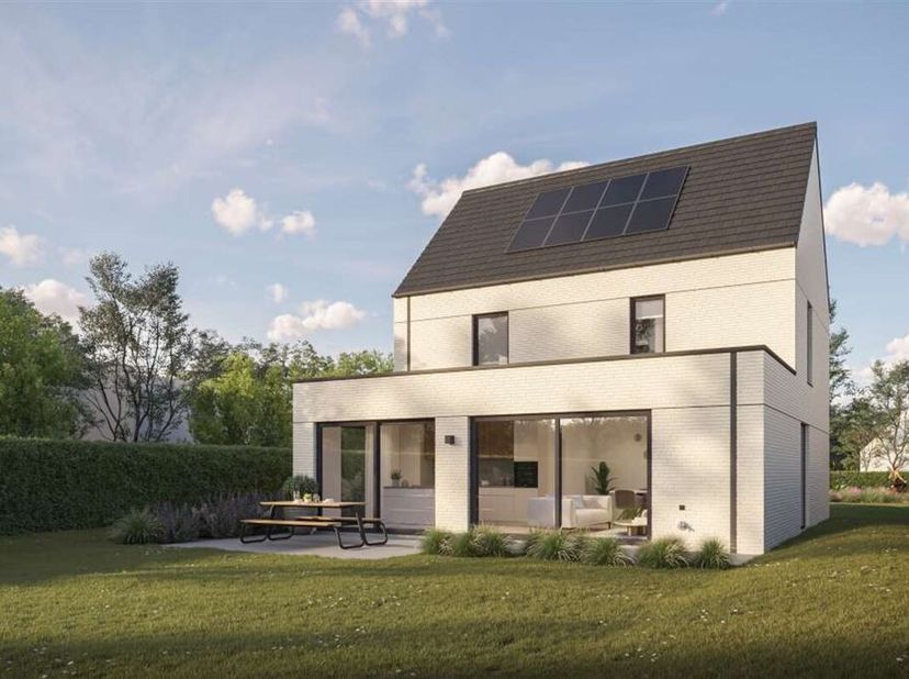 Op een boogscheut van het centrum van Deinze vind u deze nieuw te bouwen kwalitatieve en zeer energiezuinige nieuwbouw villa die u bovendien volledig