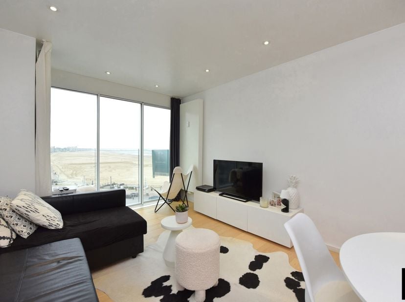 Prachtig gemeubeld 1-slaapkamerappartement gelegen op het Rubensplein op de zonnekant, met prachtig zeezicht en zicht over het Albertstrand. Het appar