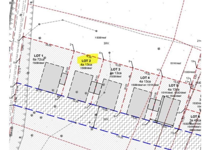 BOUWGROND VOOR OPEN BEBOUWING &lt;br /&gt;
 &lt;br /&gt;
Goed gelegen. Zie lot 2 op het plan. &lt;br /&gt;
Met mogelijkheid voor open bebouwing, binnen een nieuwe verka