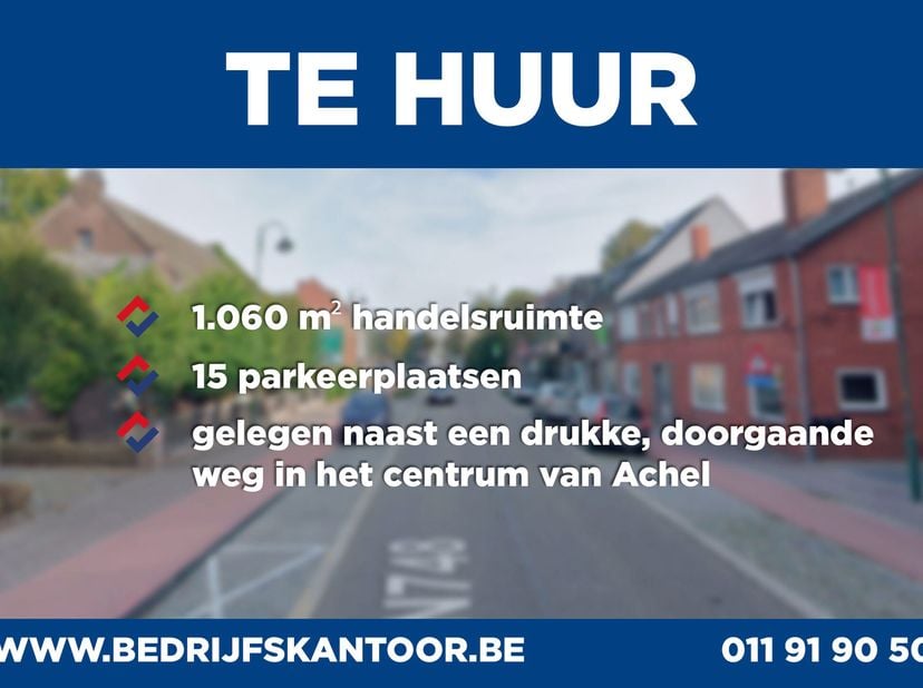 Handelsruimte te huur in het centrum van Achel, Hamont-Achel op drukke doorgaande weg. Dit pand situeert zich op minder dan 5 min van de Nederlandse g