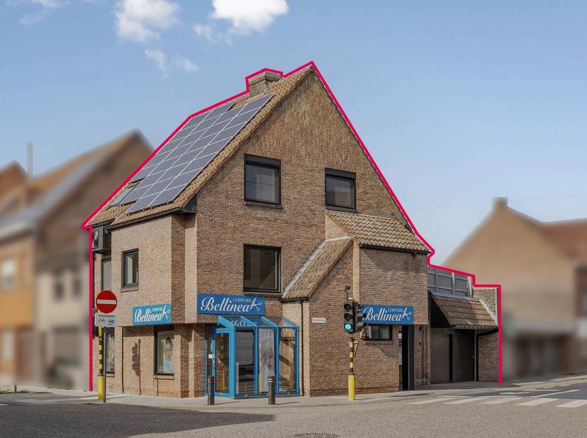 Propriété unique à vendre: maison avec espace commercial! Découvrez cette maison centrale polyvalente avec 3 pièces, un espace commercial et une terra