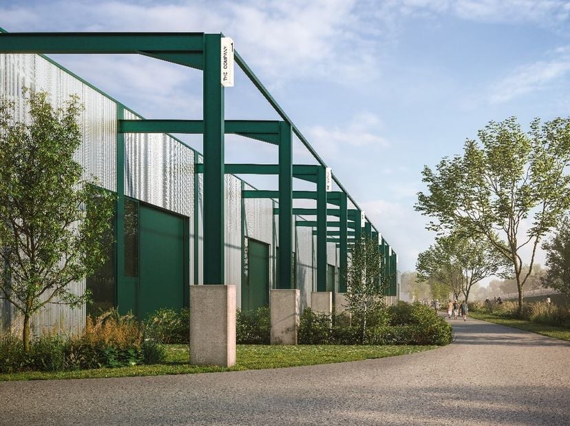 Unit 15 (289m²) in KMO-zone ‘The Sheds’ op de RE|CORE-site is gelegen in industriegebied en beschikt over 2 privatieve parkings. .  Vrije hoogte 6,26m